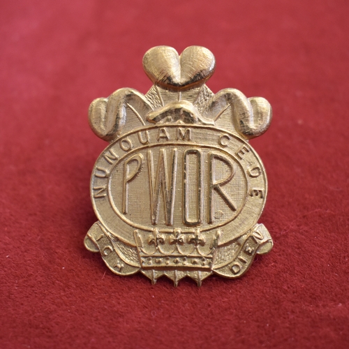 143 - Princess of Wales' Own Regiment (PWOR) Canadian Cap Badge (Gilding-metal), two lugs.