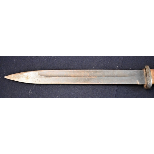 45 - German WWII Mauser Bayonet with maker '162y' obverse of the ricasso and '43ASW' on the reverse, non ... 