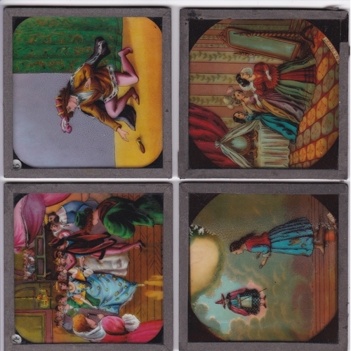 526 - Cinderella Magic Lantern Coloured slides (16) sets A and B with each set having 8 slides, Primus Jun... 