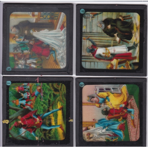 534 - Robin Hood Magic Lantern Coloured Lantern Slides (Complete set of 12 with 2 extra spares) ROBIN HOOD... 