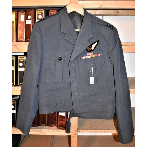 68 - British Cold War era RAF Flight Lieutenant Navigator's Battle Dress Uniform jacket, five place medal... 