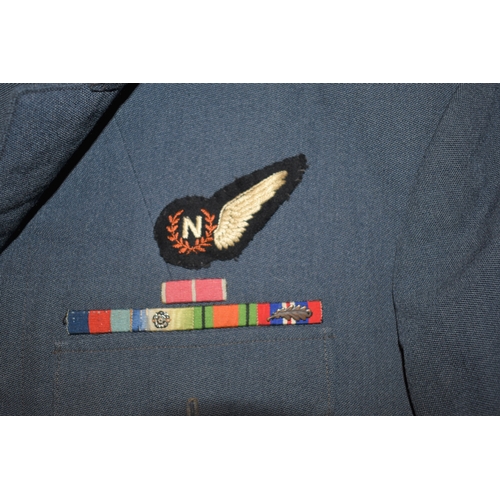 68 - British Cold War era RAF Flight Lieutenant Navigator's Battle Dress Uniform jacket, five place medal... 