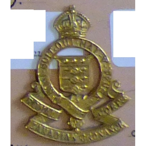 133 - Canada - Royal Canadian Ordnance Corps Cap Badge, Brass KC