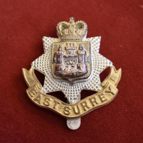 179 - East Surrey Regiment EIIR Officers Cap Badge (Gilt), slider, the fourth type. K&K: 1995