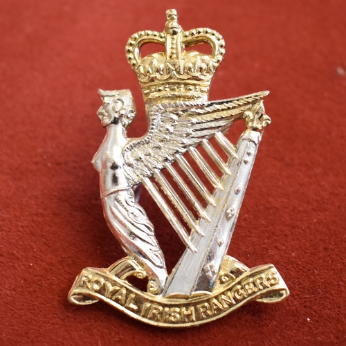 190 - The Royal Irish Rangers (27th (Inniskilling), 83rd and 87th) EIIR Cap Badge (Anodised), two lugs. K&... 