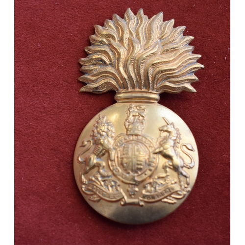 198 - Royal Scots Fusiliers Other Ranks Grenade Glengarry badge (Gilding-metal) two lugs. K&K: 620