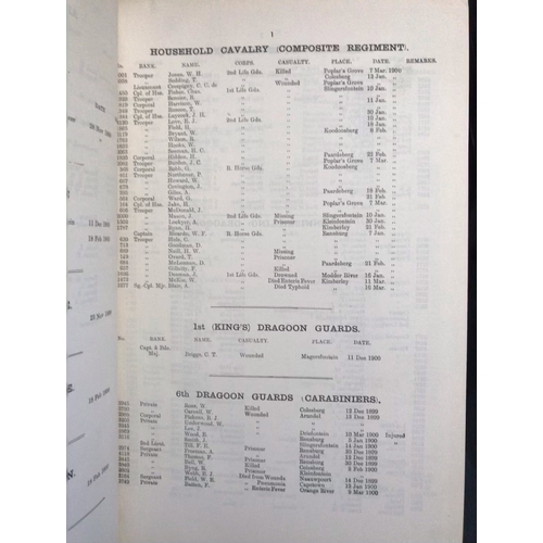 286 - South Africa Field Force Casualty List, 1899-1902 produced by Oaklands, (6) editions bound together ... 