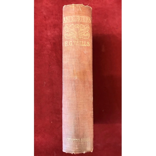 343 - Anticipations First edition by H.G. Wells, 1901, no D/W, faded spine