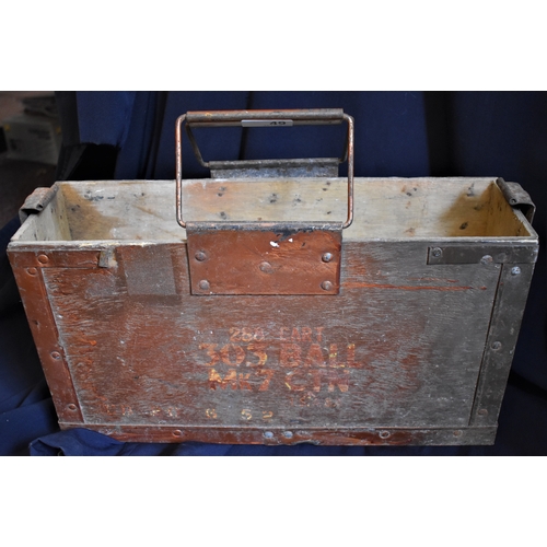 49 - British Korean War 303 Ball Ammunition Carry box, stamped '288 Cart 303 Ball, MK7 CTN, I.S.A & A, CB... 