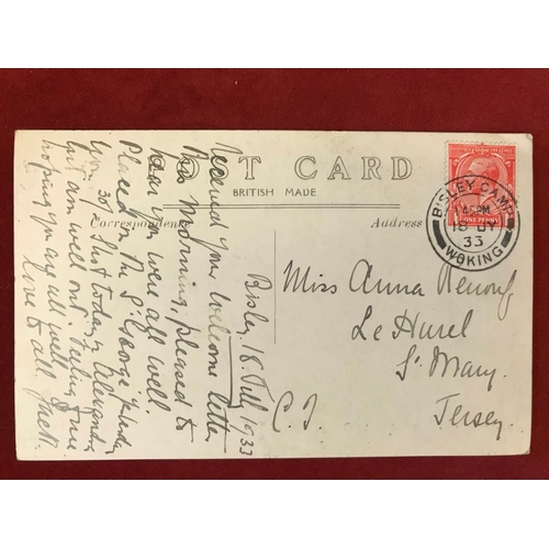 86 - Military Camp Postcard - 1933 Bisley Camp Working, superb postmark, RP Postcard for 'Daily Telegraph... 