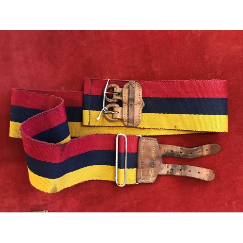 98 - Royal Army Medical Corps Stable belt with leather strap fitting.