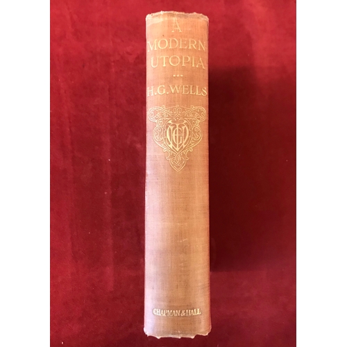 346 - A Modern Utopia First edition 1905, no D/W, faded spine