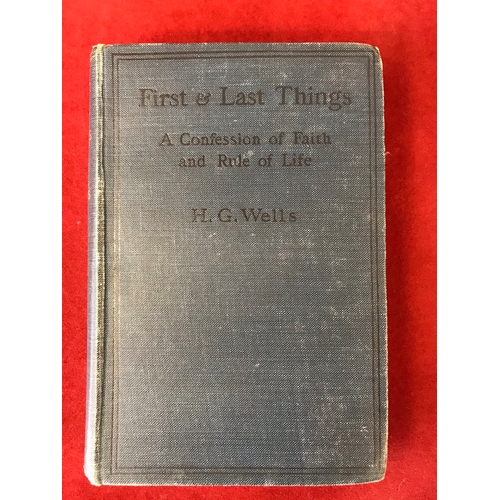 351 - First and Last Things First edition 1908, no D/W, fair condition, also Tauchnitz 1909, poor conditio... 