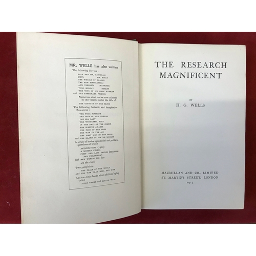 364 - The Research Magnificent First edition, no D/W, gilt missing from spine, 1915