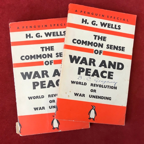 418 - The Common Sense of War and Peace Penguin, two copies, 1940