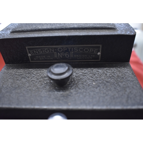 458 - Ensign Optiscope No.6 Lantern Slide Projector, fits 3 1/4x3 1/4 Inch slides. Aldis Uno Projector Len... 