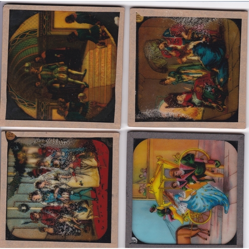 526 - Cinderella Magic Lantern Coloured slides (16) sets A and B with each set having 8 slides, Primus Jun... 