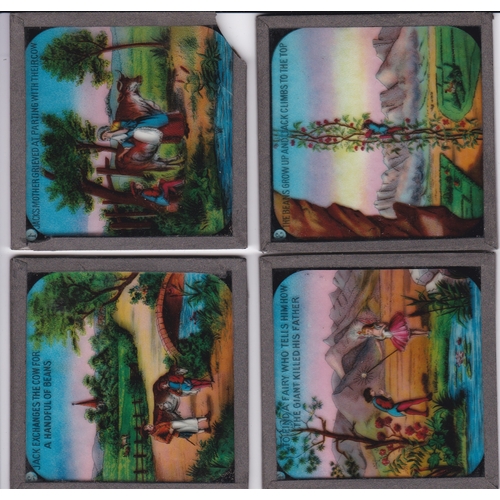 529 - Jack and the Beanstalk Magic Lantern Slides, complete set of (8) in good condition except for the fi... 