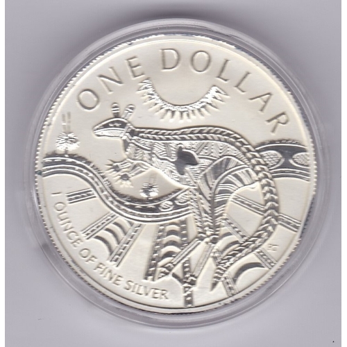 39 - Australia 2003 Silver dollar Kangaroo-aboriginal art