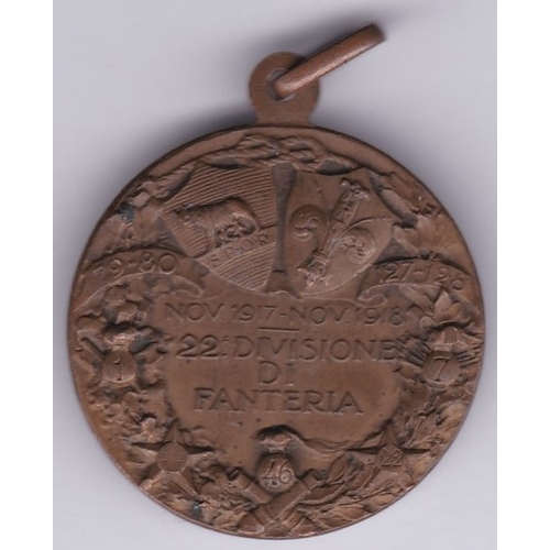 467 - Italian WWI Commemorative Medal, obverse: Carso 1915-1916, 1917 Bainsizza, Isonzo-Torre, Tagliamento... 