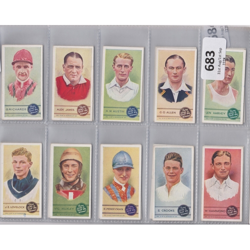 683 - Godfrey Phillips Ltd Sportsmen Spot the Winner (Back Inverted) 1937 set 50/50 VG