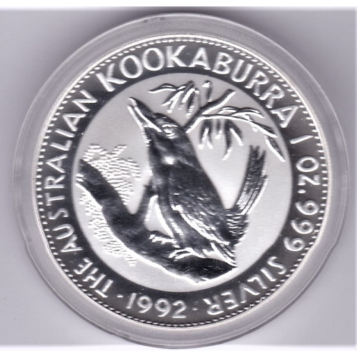 10 - Australia 1992 silver proof dollar kookaburra