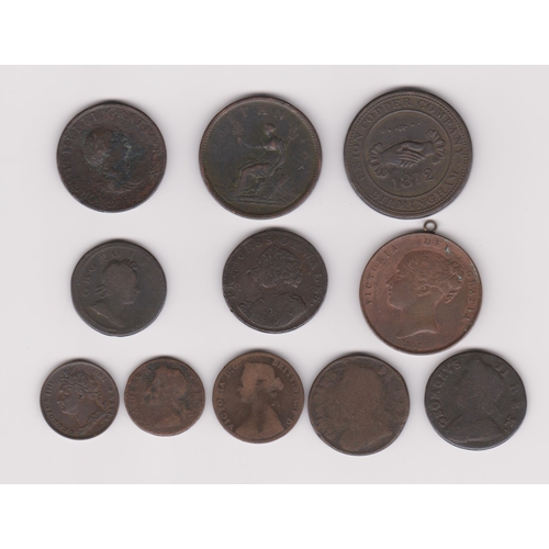 140 - A range of early British coffer, coins and ? (10)