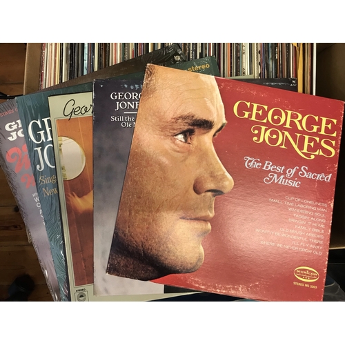 169 - Box approx. 150 Vinyl LP records. Various styles, predominantly country and male/female vocal. Vinyl... 