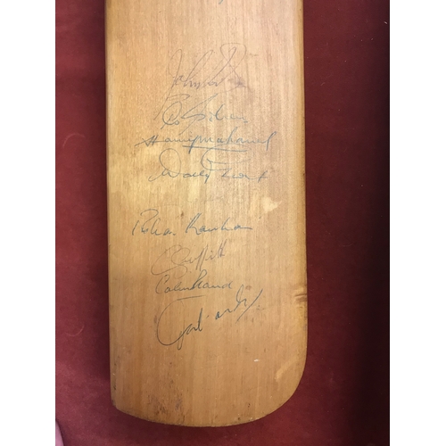 192 - Cricket bat, B Warsop Patsy Hendren Autograph bat signed by the Rest of the World V England players ... 