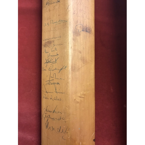 192 - Cricket bat, B Warsop Patsy Hendren Autograph bat signed by the Rest of the World V England players ... 