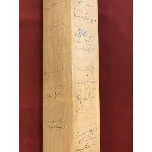 193 - Cricket bat, Duncan Fearnley Len Coldwell autograph bat signed by Worcester, India, Pakistan, Yorksh... 