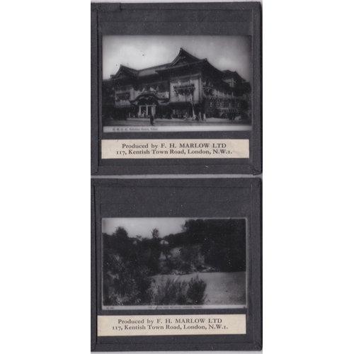 224 - Japanese Magic Lantern Slides (3 in colour and 2 in b/w, 5 total), including: 3 Wise Monkeys - Nykko... 