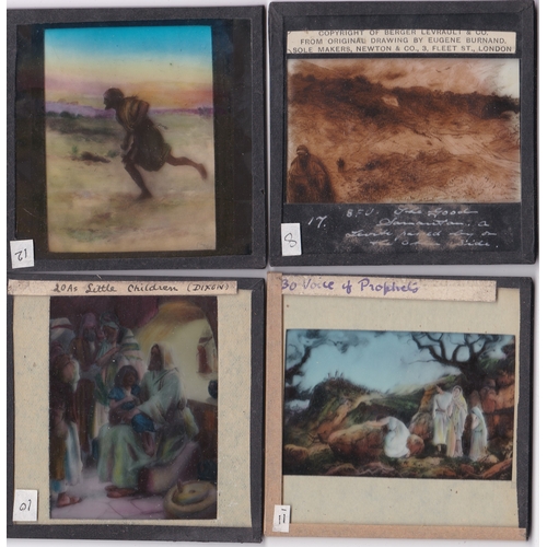 227 - Religious Magic Lantern Slides (12) colour slides including: Joseph's Father in Egypt, Moses, The Ch... 