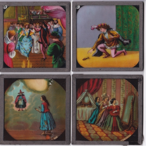 230 - Cinderella Magic Lantern Coloured slides (16) sets A and B with each set having 8 slides, Primus Jun... 