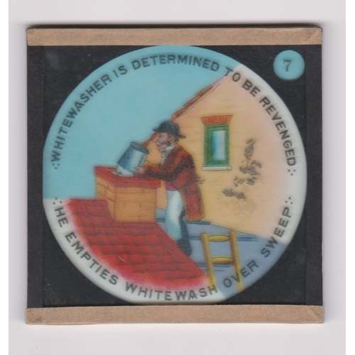 286 - Glass Magic Lantern Slides (7) - Comic set 