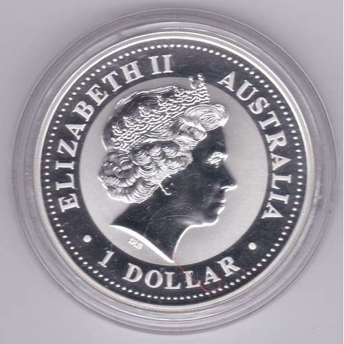 33 - Australia 2002 Silver dollar year of the horse, KM 580