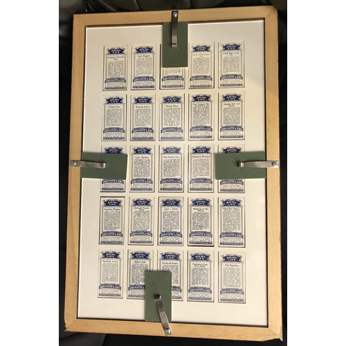 360 - A framed set of Players Army Life Cigarettes cards, some damage to the frame. 25 cards. Buyer collec... 