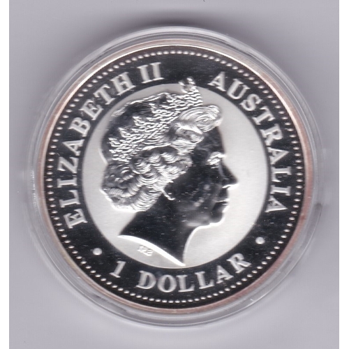 37 - Australia 2003 Silver dollar kookaburra on branch