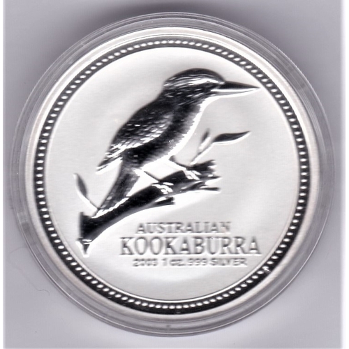 37 - Australia 2003 Silver dollar kookaburra on branch