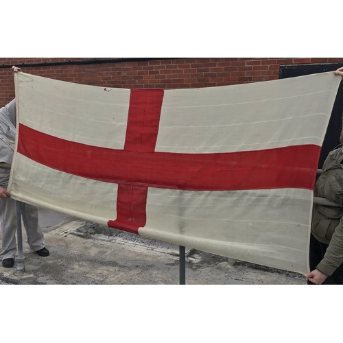 402 - St. George Cross Flag late 19th - early 20th Century Stitched Panel Naval Ensign. 23 yards and there... 