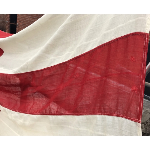 402 - St. George Cross Flag late 19th - early 20th Century Stitched Panel Naval Ensign. 23 yards and there... 