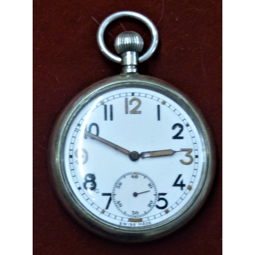 405 - British WWII Pocket Watch, G.S.T.P. 267829 (G.S.T.P. stands for General Service Trade Pattern) as us... 