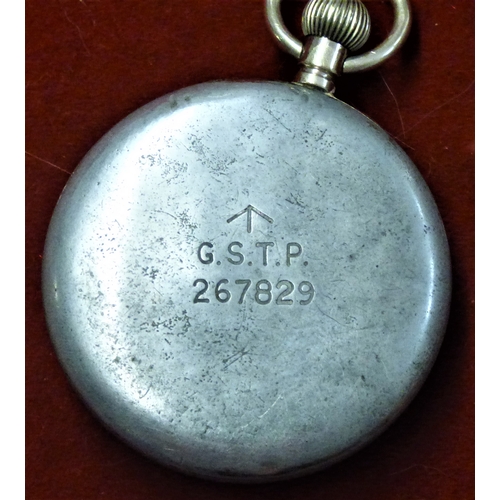 405 - British WWII Pocket Watch, G.S.T.P. 267829 (G.S.T.P. stands for General Service Trade Pattern) as us... 