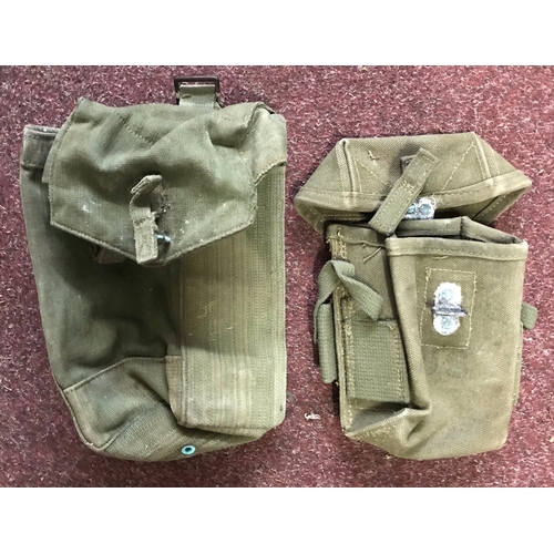 476 - American WWII Webbing Kit Pouches (2) dated 1942. Both in good condition with good ink stamps presen... 