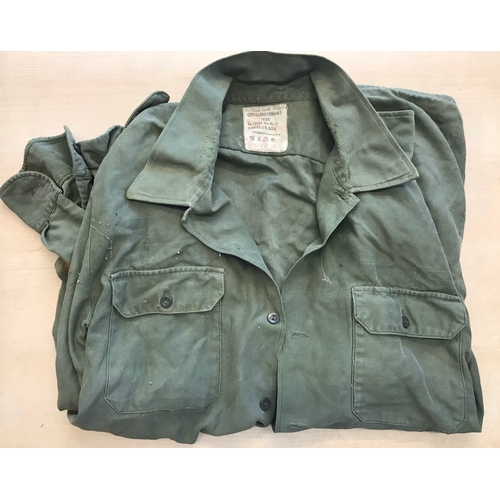 478 - British 1960's Battle Dress Surge Shirts (2) and a German Issue 1980's Military shirt. All in good c... 