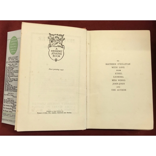 552 - Hot Water by P G Wodehouse 1st printing with facsimile dust jacket (date stamps and pencil notes on ... 