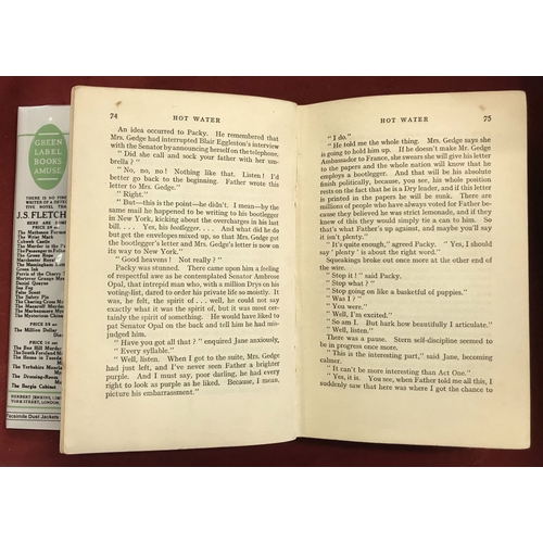 552 - Hot Water by P G Wodehouse 1st printing with facsimile dust jacket (date stamps and pencil notes on ... 