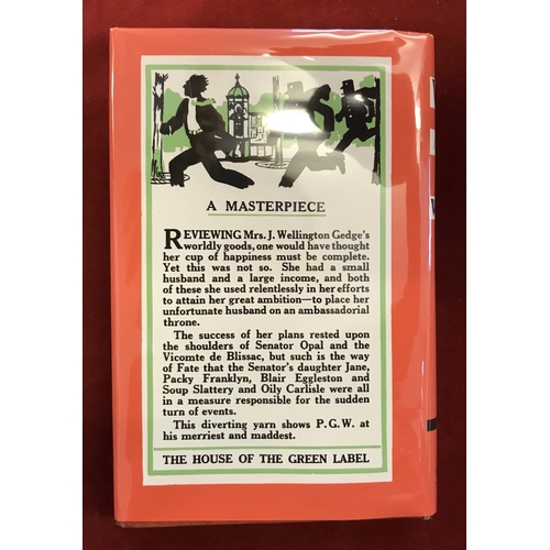 552 - Hot Water by P G Wodehouse 1st printing with facsimile dust jacket (date stamps and pencil notes on ... 