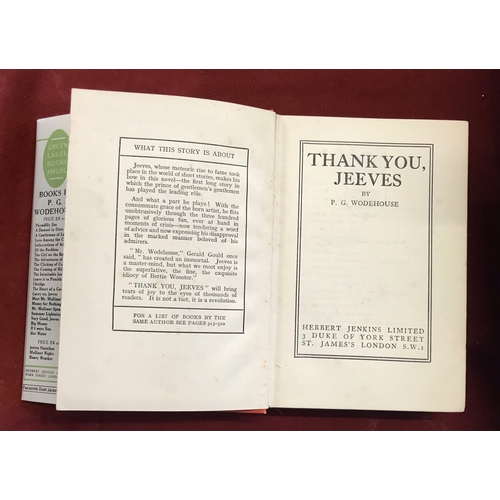 553 - Thank You Jeeves by P G Wodehouse 4th printing with facsimile dust jacket