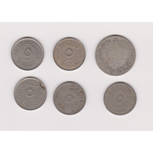 66 - Egypt and Turkey small range. Nice silver (6)